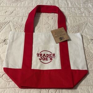 Trader Joe's Red and White Tote Bag